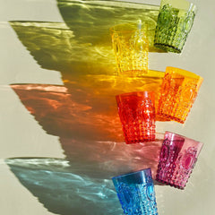 Set of 6 Acrylic Water Glasses in Assorted Colors - Baroque & Rock Anniversary - Baci Milano