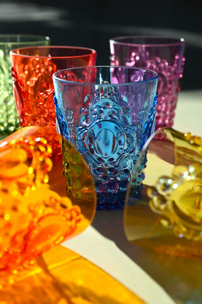 Set of 6 Water Glasses in Assorted Colors - Baroque & Rock Anniversary