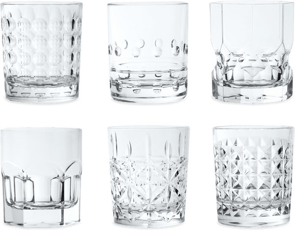 Set of 6 Clear Acrylic Water Glasses - Crystal Touch