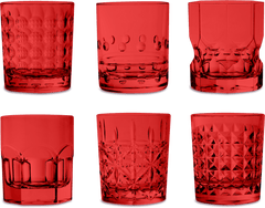 Set of 6 Red Acrylic Water Glasses - Crystal Touch - Baci Milano