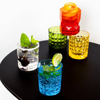 Set of 6 Green Water Glasses - Crystal Touch