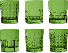 Set of 6 Green Acrylic Water Glasses - Crystal Touch - Baci Milano