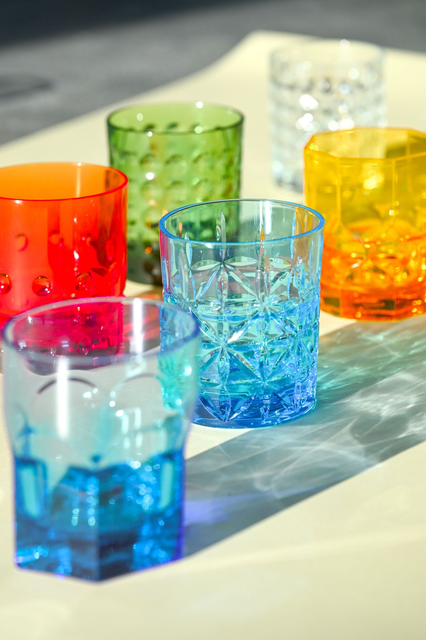 Set of 6 Turquoise Water Glasses - Crystal Touch