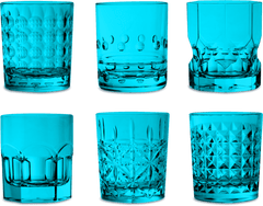 Set of 6 Blue Acrylic Water Glasses - Crystal Touch - Baci Milano