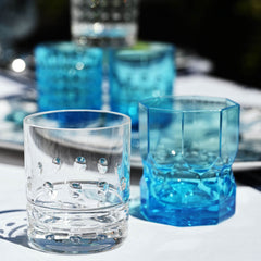 Set of 6 Blue Acrylic Water Glasses - Crystal Touch - Baci Milano