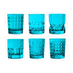 Set of 6 Blue Acrylic Water Glasses - Crystal Touch - Baci Milano