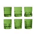 Set of 6 Green Acrylic Water Glasses - Crystal Touch - Baci Milano