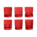 Set of 6 Red Acrylic Water Glasses - Crystal Touch - Baci Milano