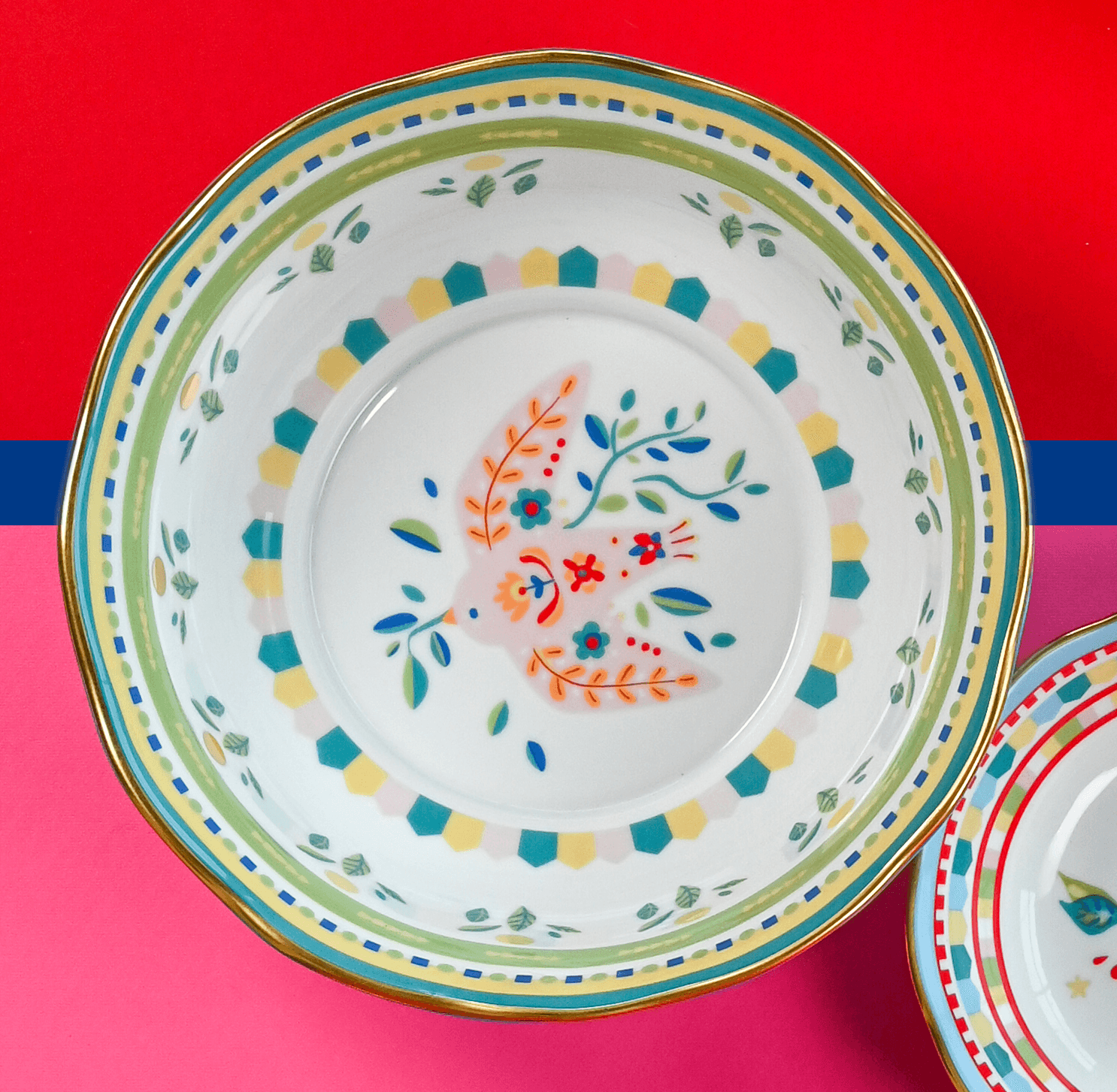 Porcelain Salad Bowl - Little Bird - Mamma Mia - Baci Milano