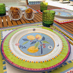 Set of 6 Melamine Dinner Plates - Lemons - Mamma Mia - Baci Milano