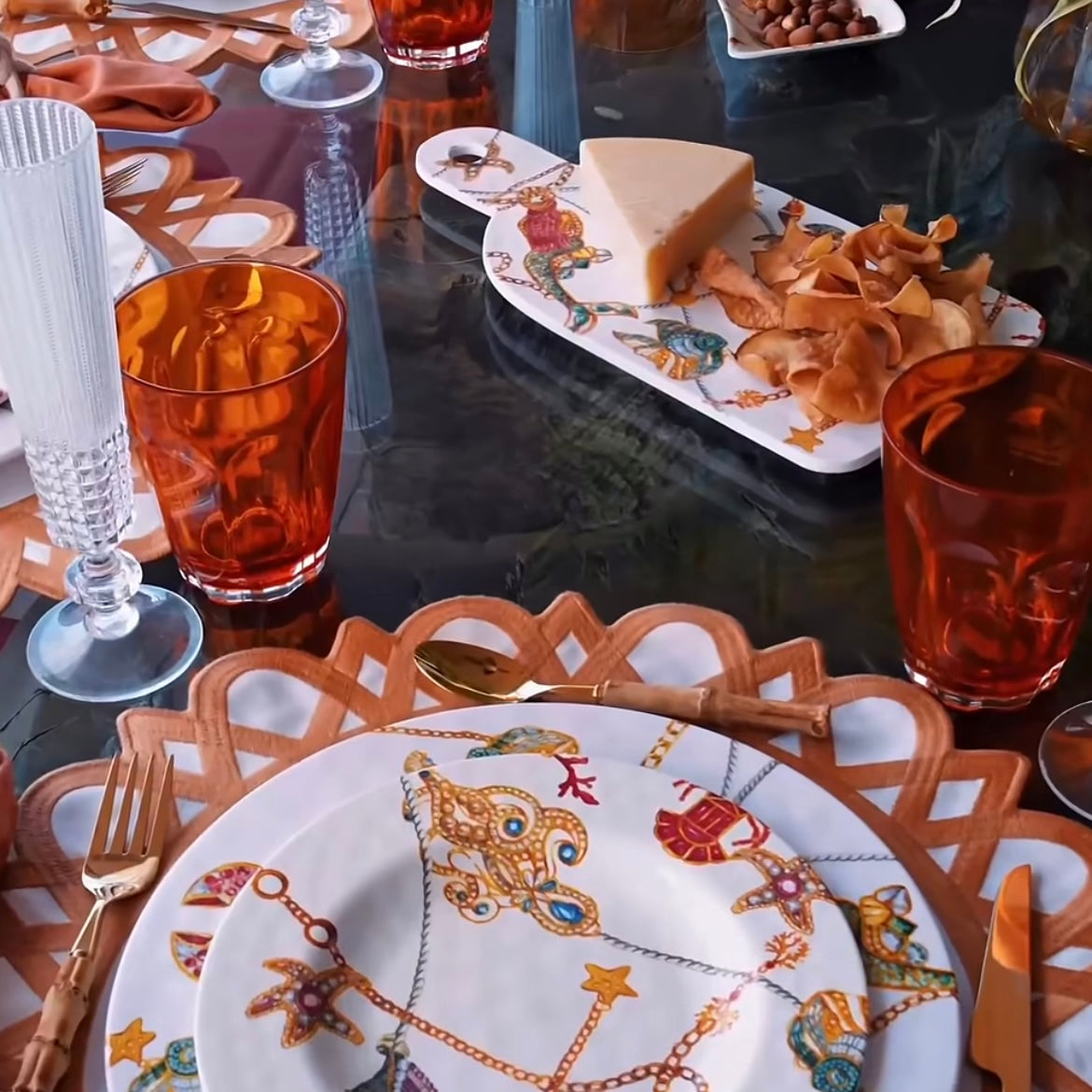 Set of 6 Melamine Dessert Plates - Portofino
