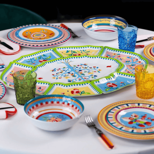 Set of 7 Appetizer Plates- Mamma Mia - Baci Milano