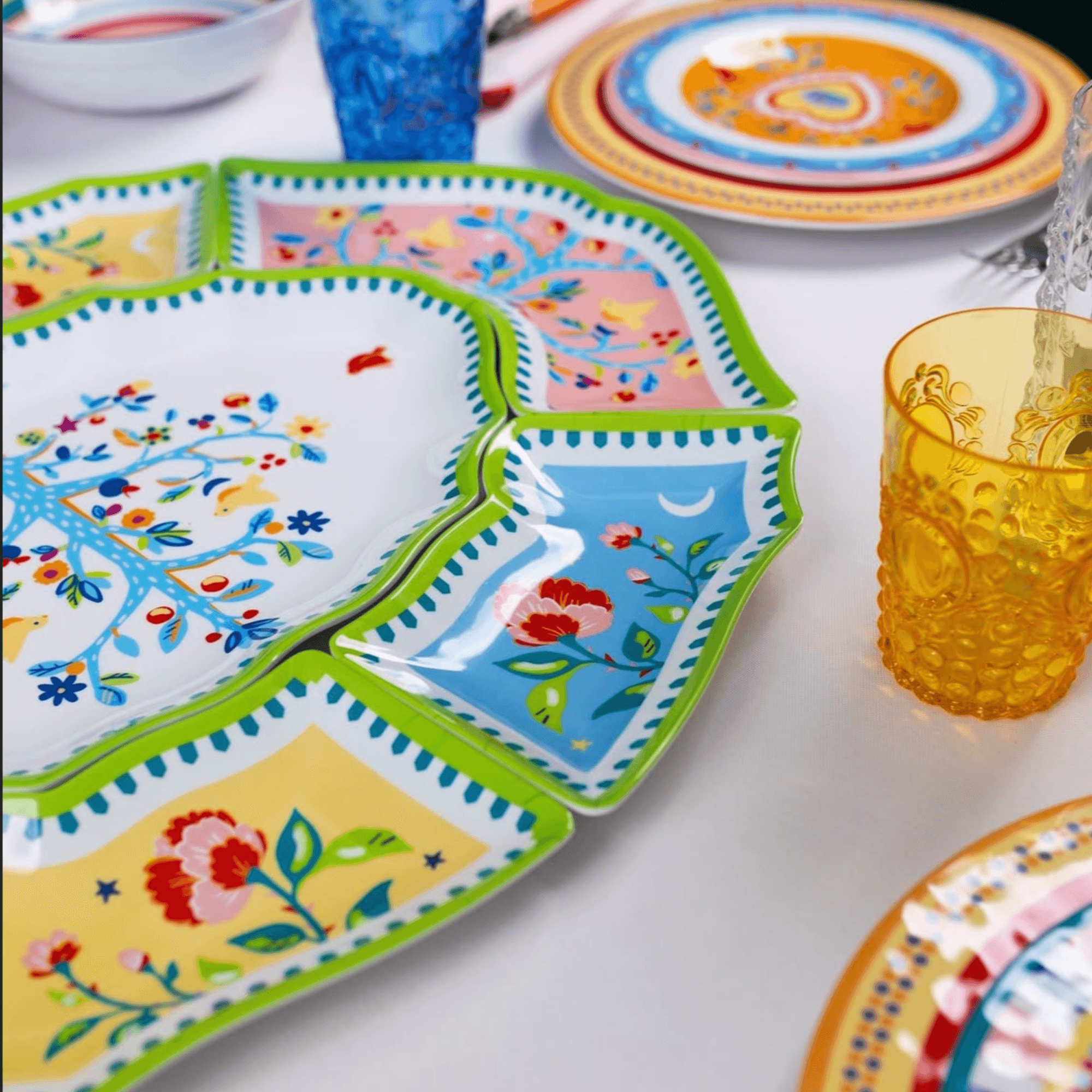 Set of 7 Appetizer Plates- Mamma Mia - Baci Milano