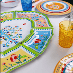 Set of 7 Appetizer Plates- Mamma Mia - Baci Milano