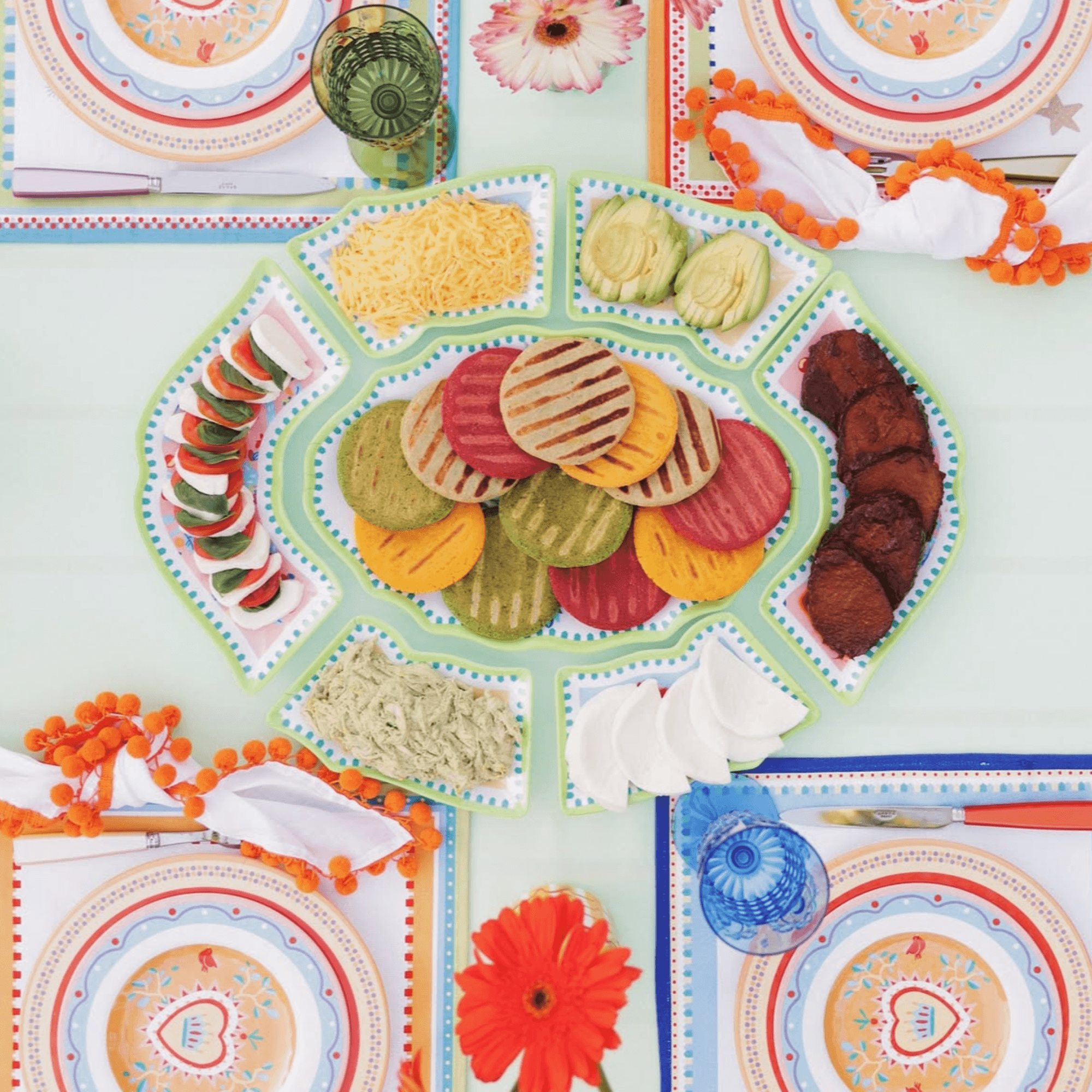 Set of 7 Appetizer Plates- Mamma Mia - Baci Milano