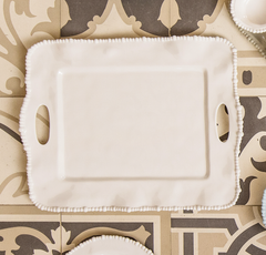 White Rectangular Serving Tray - Joke