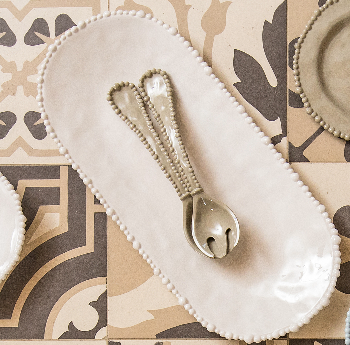 Large White Oval Serving Platter - Joke