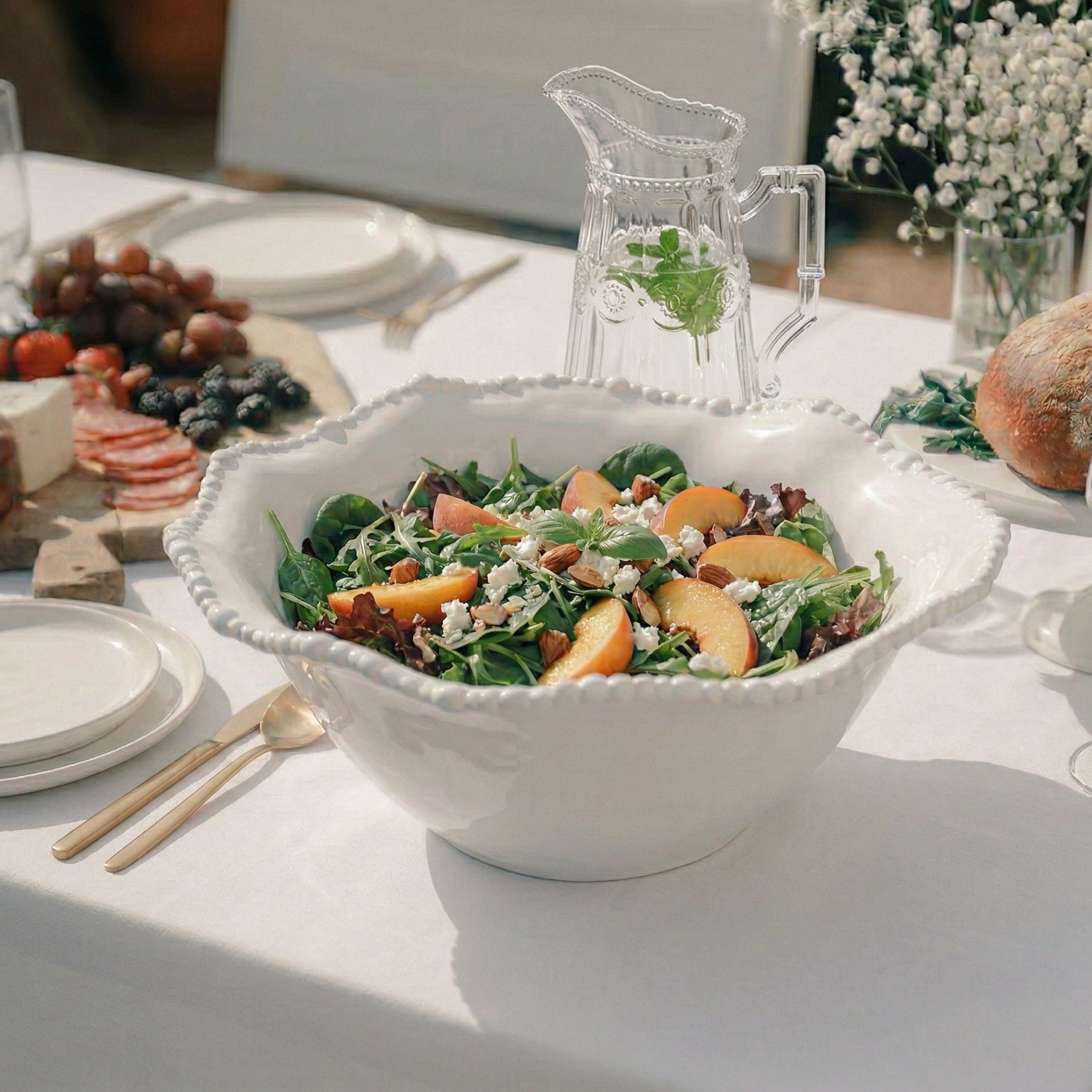 White Salad Bowl - Medium - Joke